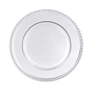 Clear Bead Glass Charger Plate