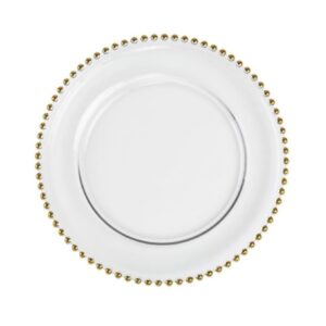 Gold Bead Glass Charger Plate