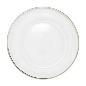 Silver Rim Glass Charger Plate PT